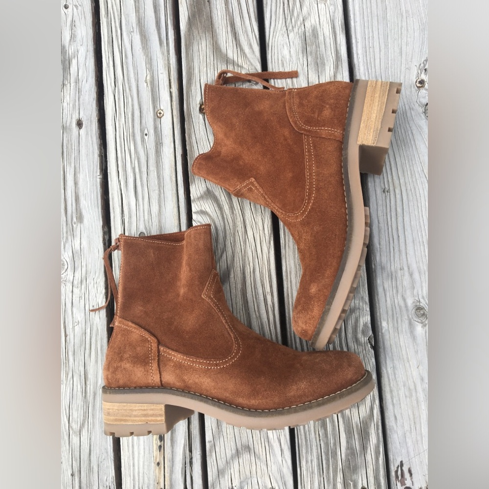 Antonio de Faria Mila Chestnut Brown Suede Back Zip Chelsea Boots 6.5